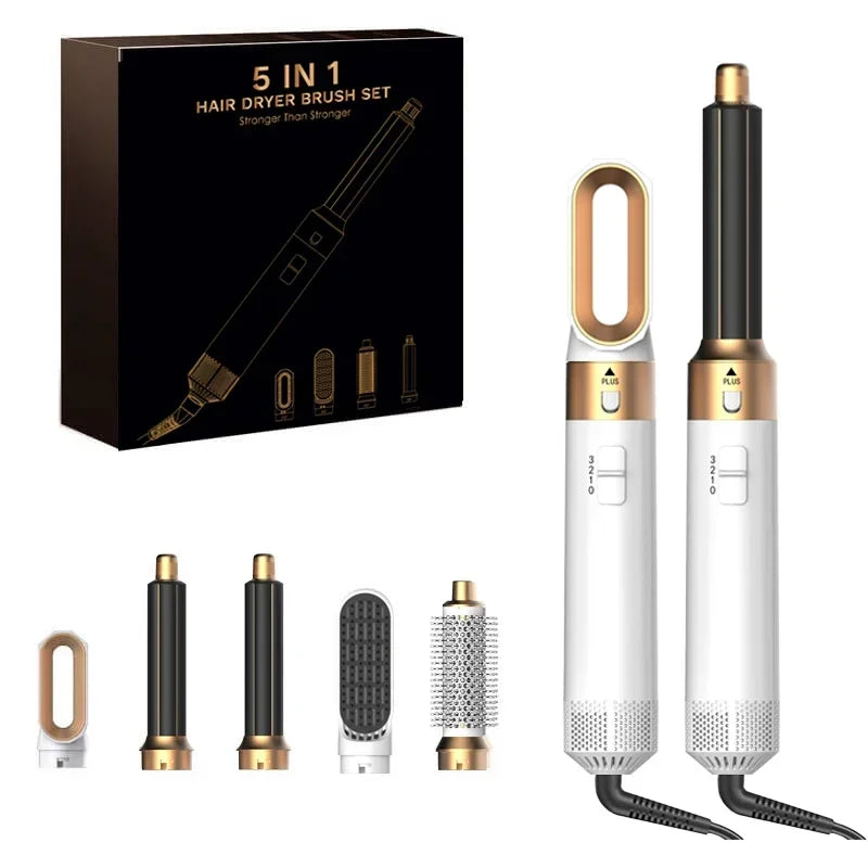 5 in 1 Hair Dryer Brush and Styler Kit Professional Hot Air Comb Curling Iron Hair Straightener for Volumizing and Styling